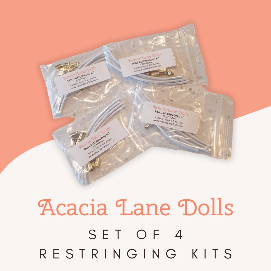 SET OF 4 ~ 18" Doll Restringing Kits w/Instructions ~ Parts TLC Repair
