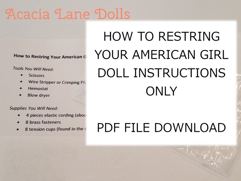 How to Restring Your American Girl Doll Restringing Kit Etsy