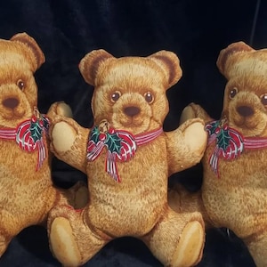 Ositos de peluche navideños de tela vintage