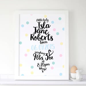 Personalised Girls Baby Spot Print