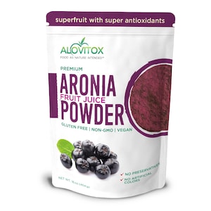 Organic Aronia Berry Powder by Alovitox - Fruit Smoothie Mix, Vegan Sprinkle Mix, Resealable Package