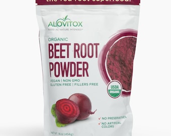 Polvo de raíz de remolacha orgánica: Alovitox Superfood