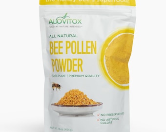 Polvo de polen de abeja puro: rico en proteínas, potente antioxidante, alimento denso en nutrientes y potenciador de batidos.