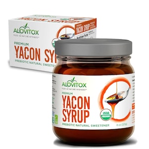 Pure Yacon Syrup 8oz by Alovitox - Yacon Pancake Syrup, Natural Sweeteners, Yogurt Trail Mix, Non-GMO, USDA Certified