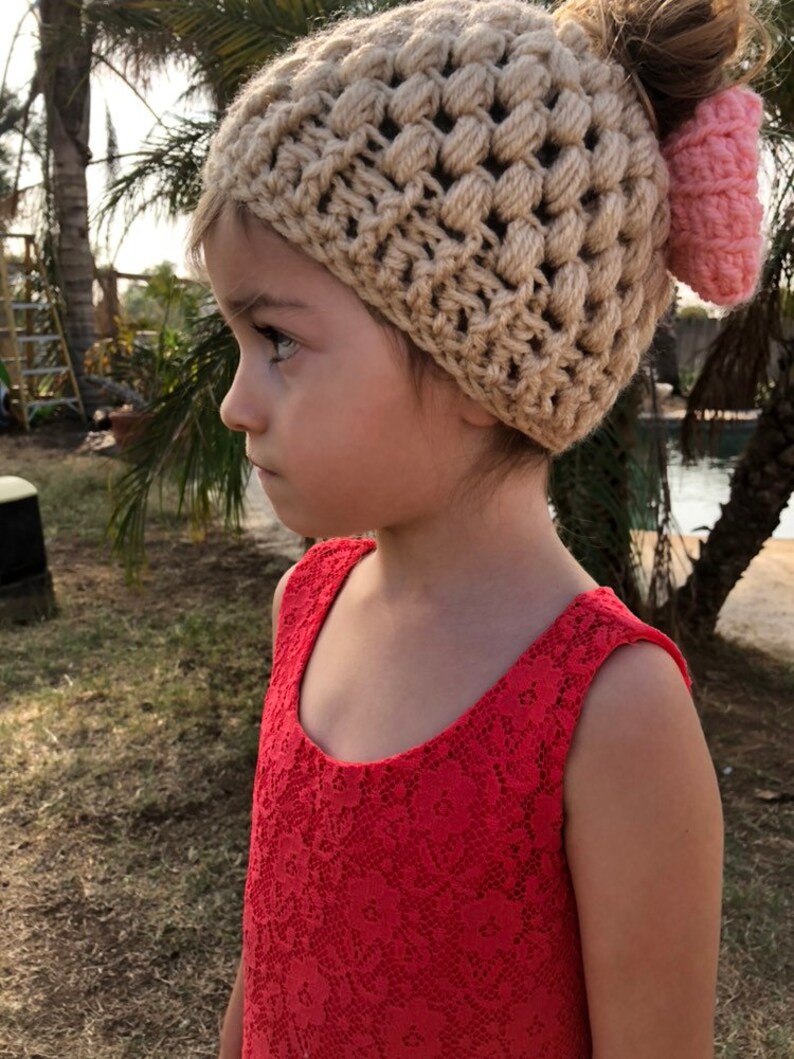 Kids bun beanie