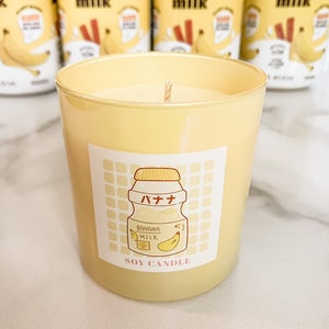 Kawaii Yellow Banana Milk Candle/Cute Kawaii Candle/Kawaii/Banana Milk/Banana Candle/Yellow Candle/Eco Candle/Soy Candle