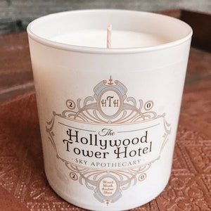 Hollywood Tower Hotel Candle: Mahogany, Shea, Almond Scented Soy Candle