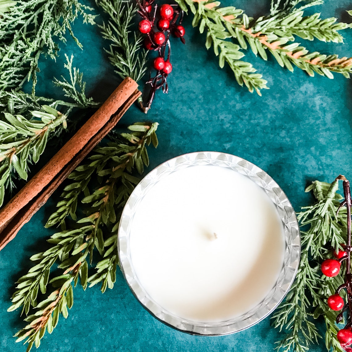 Fraser Fir Candle/dynasty Silver Candle Holder With Lid/silver Etsy