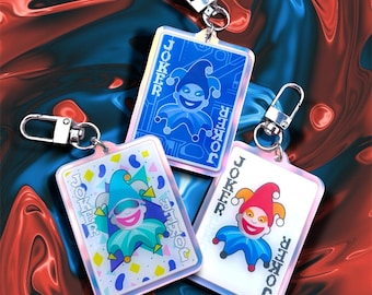 Balatro Joker Acrylic Keychain | Polychrome Holographic Game Charm (Double-Sided)