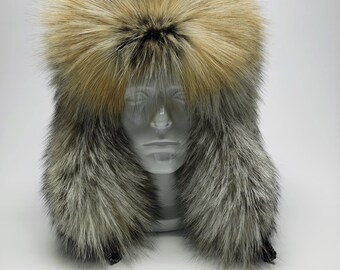 Unisex Mutation Ranch Fox Fur Trapper Hat.  Size XL