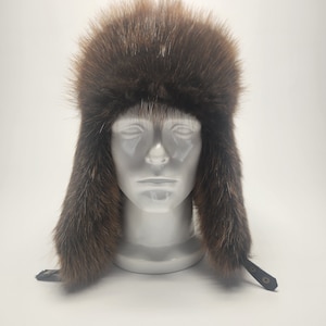 Men&#39;s Canadian Beaver Fur Trapper Hat.  Size L