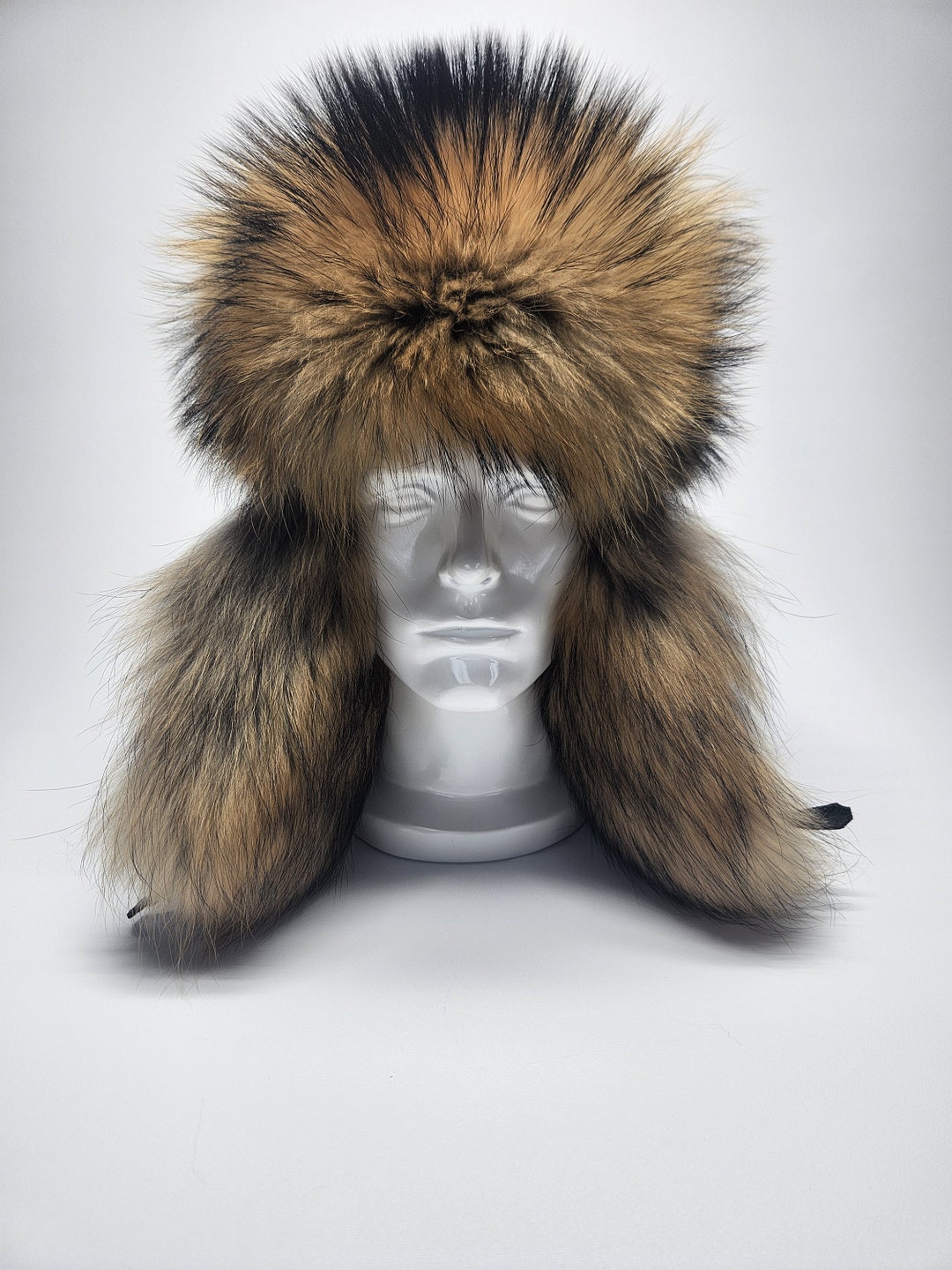 Men's Finn Raccoon and Otter Fur Trapper Hat. Size XL - Etsy