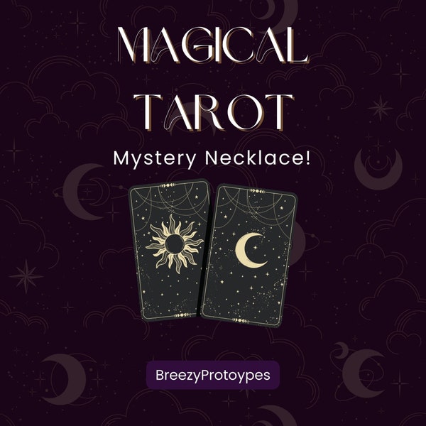 Mystery Tarot card charm necklace, Surprise necklace, mystery handmade jewelry grab bag, mystery necklace and crystal