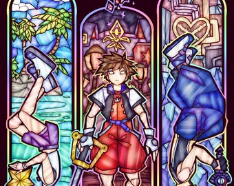 Kingdom Hearts Stained Glass Poster