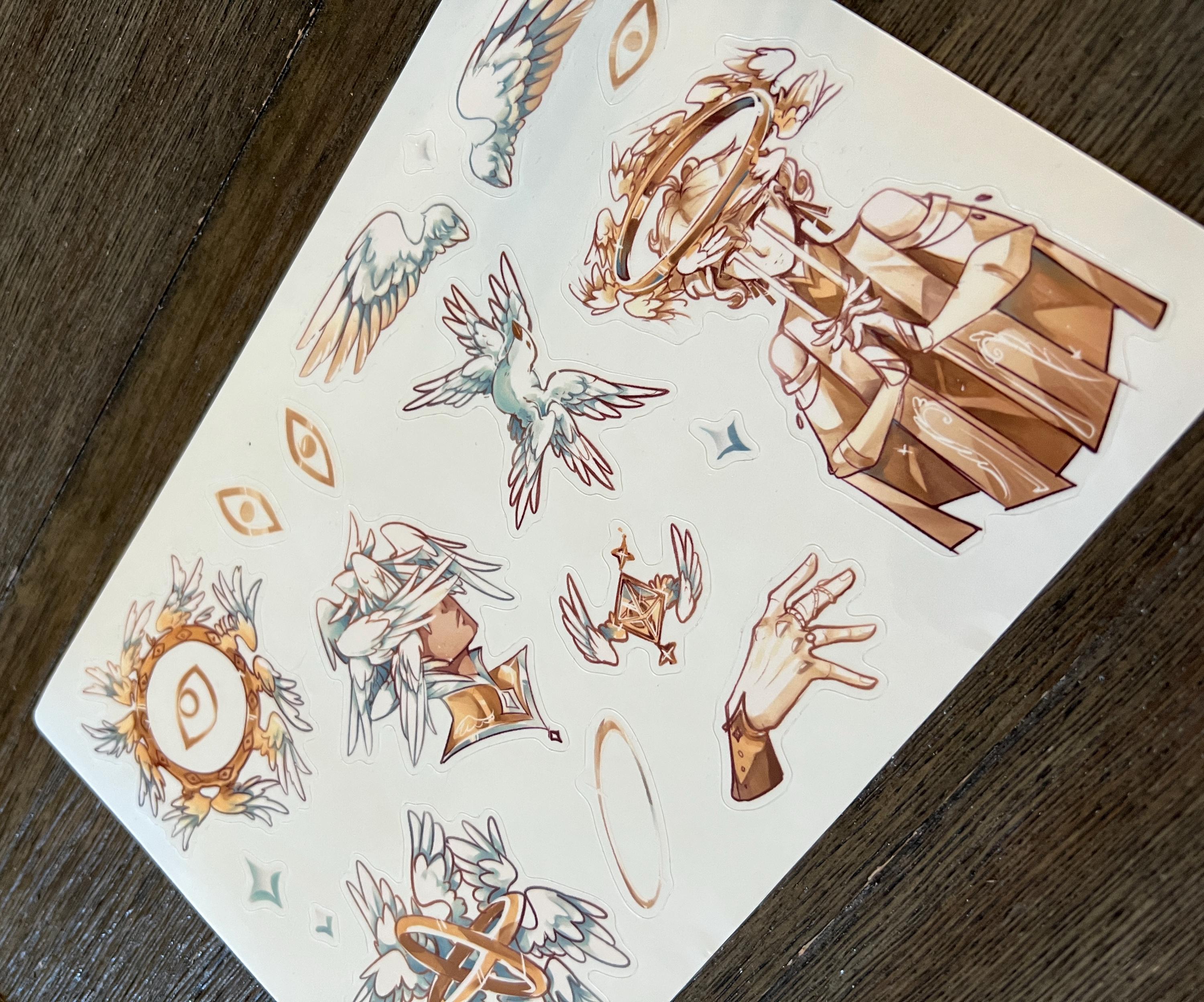 Simple Angel Sticker Clear Backed Angel Sticker Sheet - Etsy