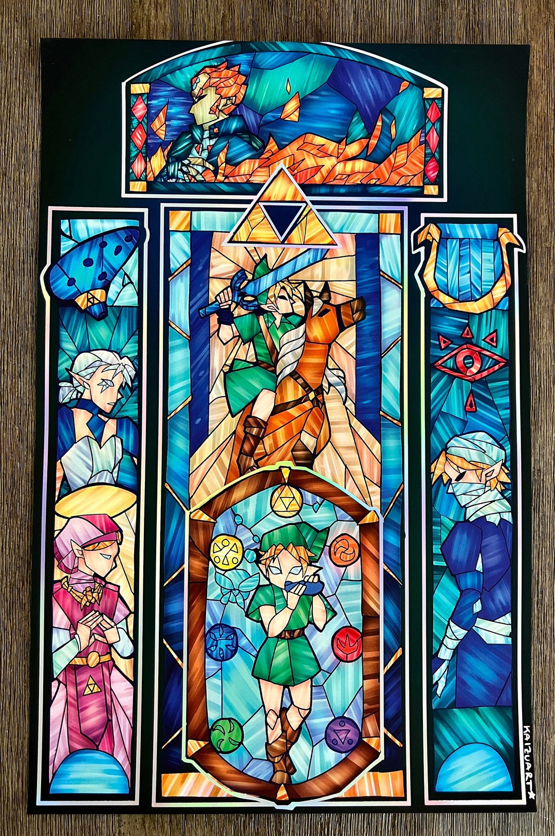 Ocarina of Time Stained Glass Poster - Etsy Israel