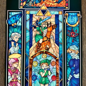 Ocarina of Time Stained Glass Poster