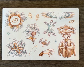 Clear Backed Angel Sticker Sheet