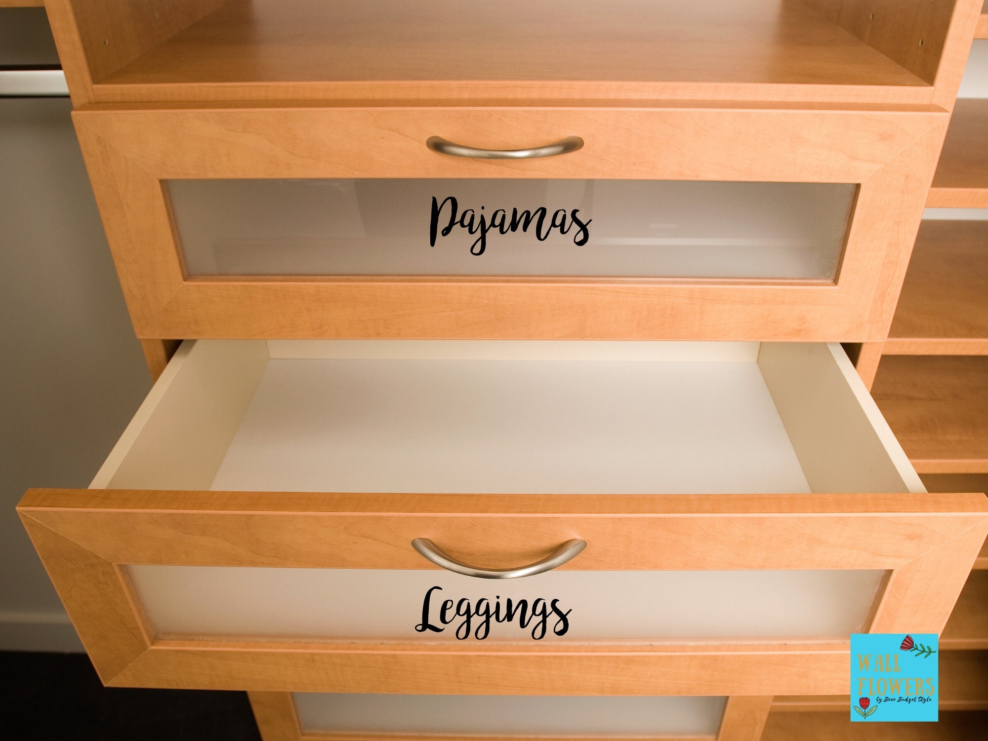Dresser Drawers Stickers Decals Organization Set of Fifteen Etsy