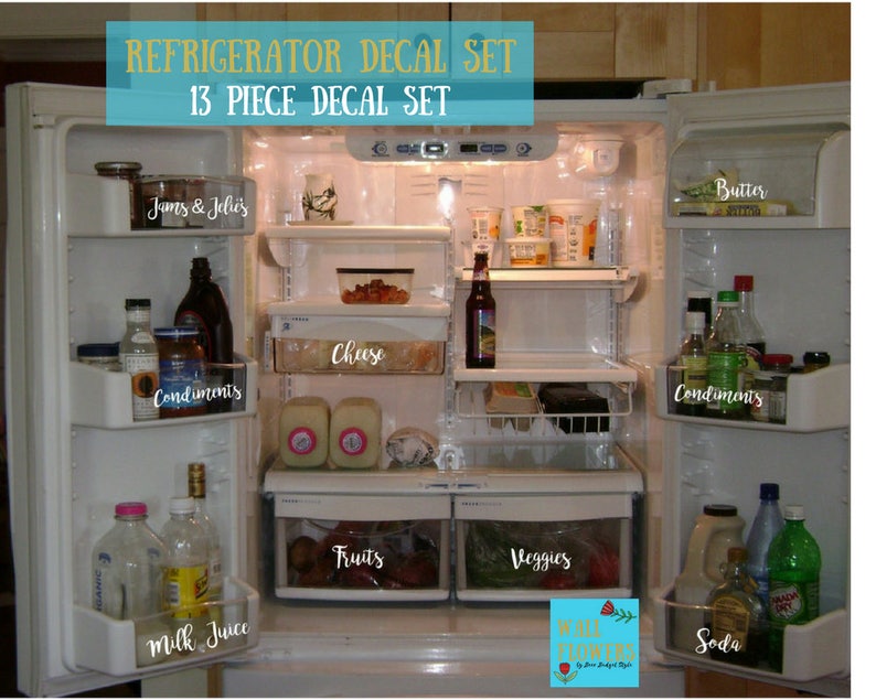 Kühlschrank Aufkleber : Kühlschrank aufkleber decals organisation satz von dreizehn etsy Kühlschrank Aufkleber : Kühlschrank aufkleber decals organisation satz von dreizehn etsy