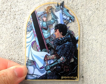 Like the First Clash Sticker - Clear UV-Resistant Waterproof Vinyl Decal - Guts, Griffith, fight, laptop, car