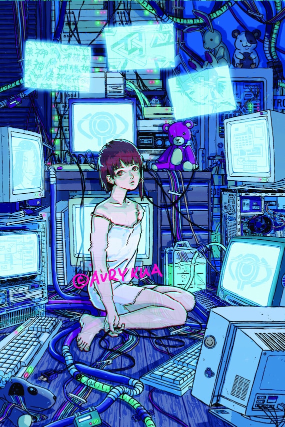 Duvet Serial Experiments Lain 12x18, 16x24 Poster Illustration