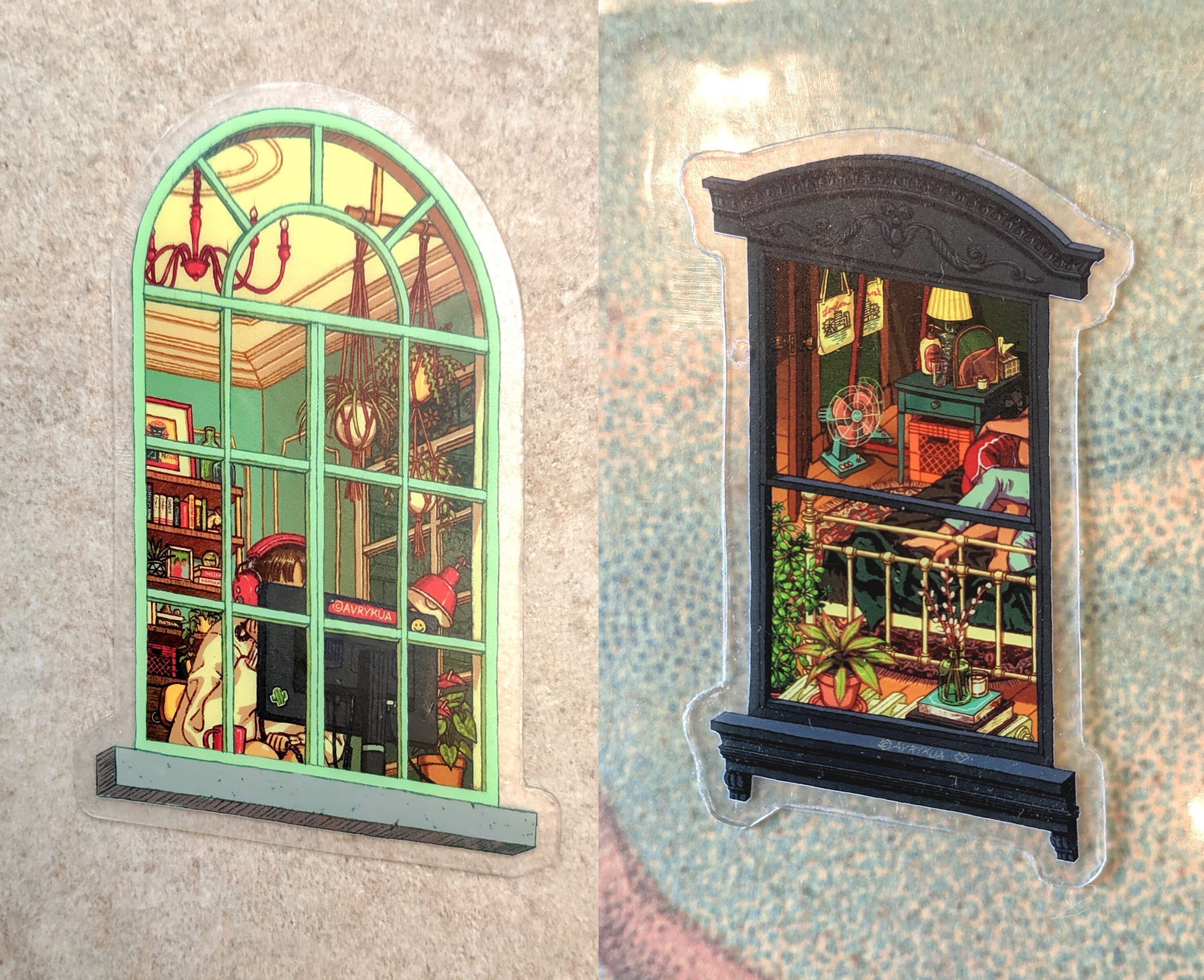 Miniature Room Sticker Combo - Clear Uv-resistant Waterproof Vinyl Stickers  - Dollhouse, Mini, Bedroom, Office - Etsy, image size:2941x2394