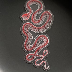Gaiola - Adesivo de vinil transparente fosco - cobra, esqueleto, vermelho, transparente, escamas, animal, natureza