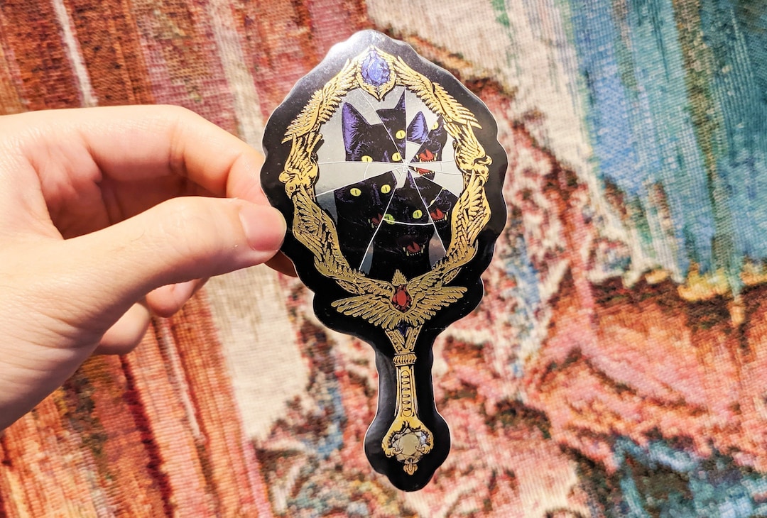 Good Cat, Bad Omen - Metallic Mirror Sticker - Reflective, Cat, Shiny ...