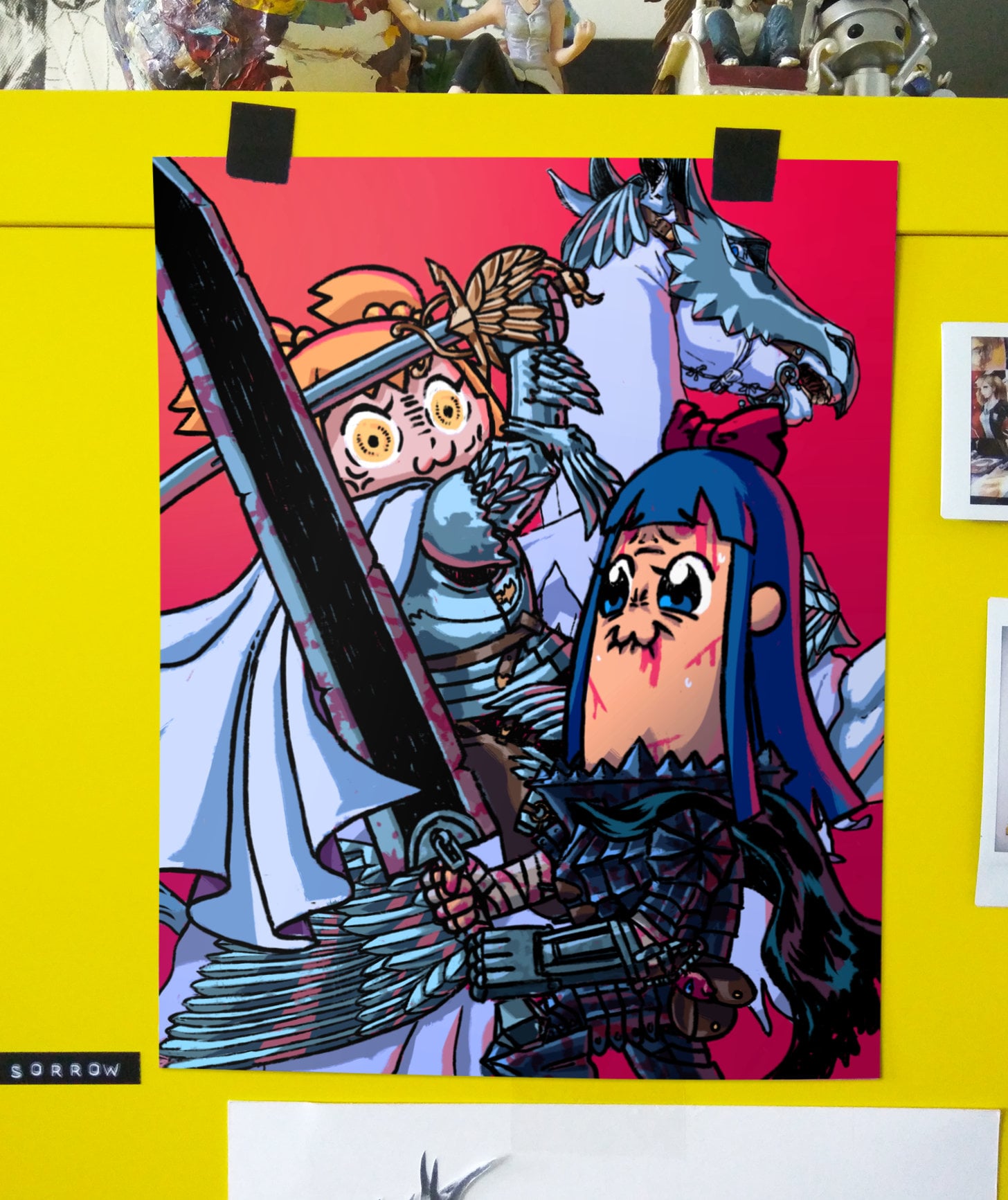 ポプテピピック パロディ - 11 x 14 インチ、アニメ イラスト