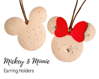 LEATHER EARRING HOLDER - Mickey & Minnie