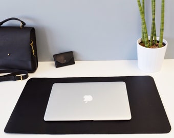 LEATHER DESK MAT - Black & Brown
