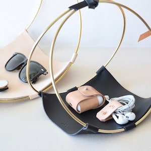 LEATHER + BRASS TRAY