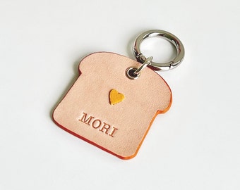 Personalized Leather Dog Tag - Toast