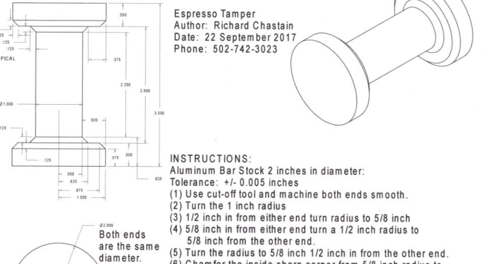 Espresso Coffee Tamper Design Plans Etsy