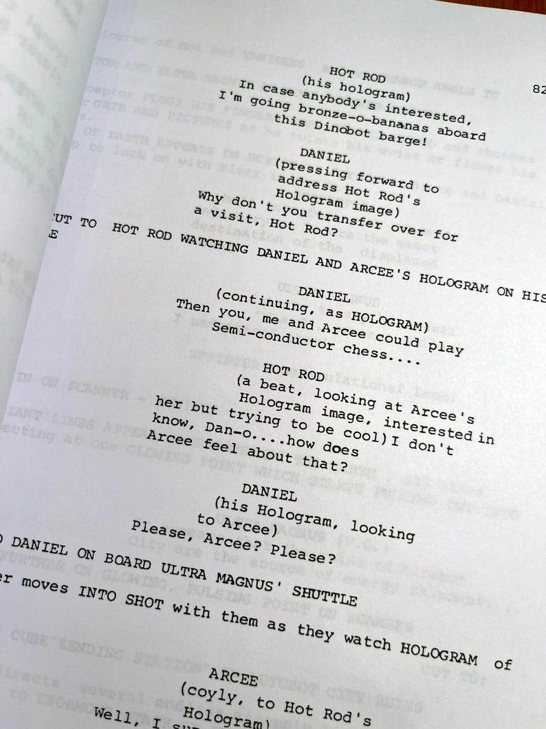 The Transformers the Movie Script Castsigned 185 Pages Etsy Canada