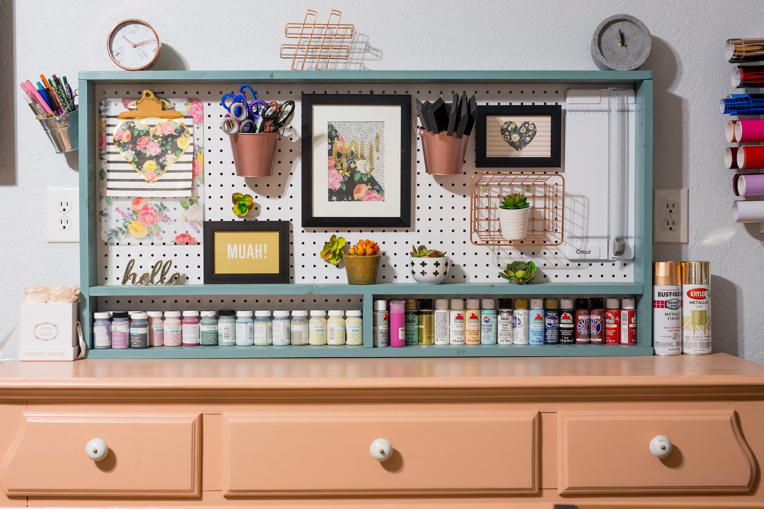 Peg Board Organizer for Craft Tools Pegboard Craft Room