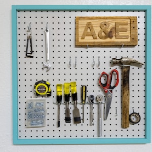 Peg Board Organizer for Crafts | Tools | Jewelry | Nursery| Pegboard Frame for Organization Wood 24in x 36in