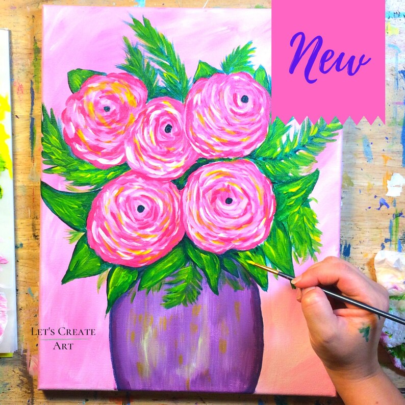 Learn How to Paint Flowers Etsy