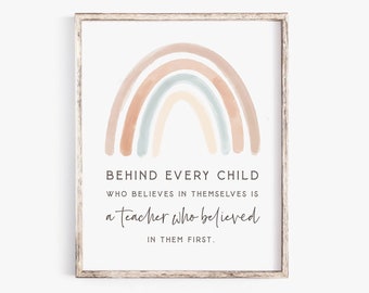 Teacher Appreciation Gift Behind every child Last Day of School Printable Card Teacher Keepsake from Students End of the Year Teacher Gift