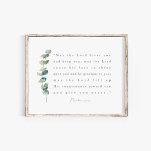 May the lord bless you and keep you printable,Numbers 6:24-26,Scripture Art,Farmhouse Decor Bible verse wall art print,Christian wall art