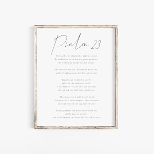 Psalm 23 The Lord is My shepherd Bible Verse Wall Art Print Christian Psalm Print Minimalist Modern Scripture Printable Baptism Gift Nursery
