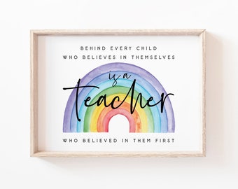 Teacher Appreciation Gift Behind every child Last Day of School Printable Card Teacher Keepsake from Students End of the Year Teacher Gift