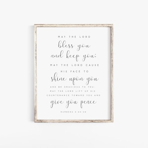 May the Lord bless you and keep you printable,Numbers 6:24-26 Modern Scripture Wall Art Bible verse wall art print The blessing wall art
