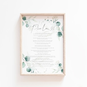 Psalm 91 He that dwelleth in the secret place Bible Verse Wall Art Print Christian KJV Abide Scripture Printable Baptism Gift Nursery sign