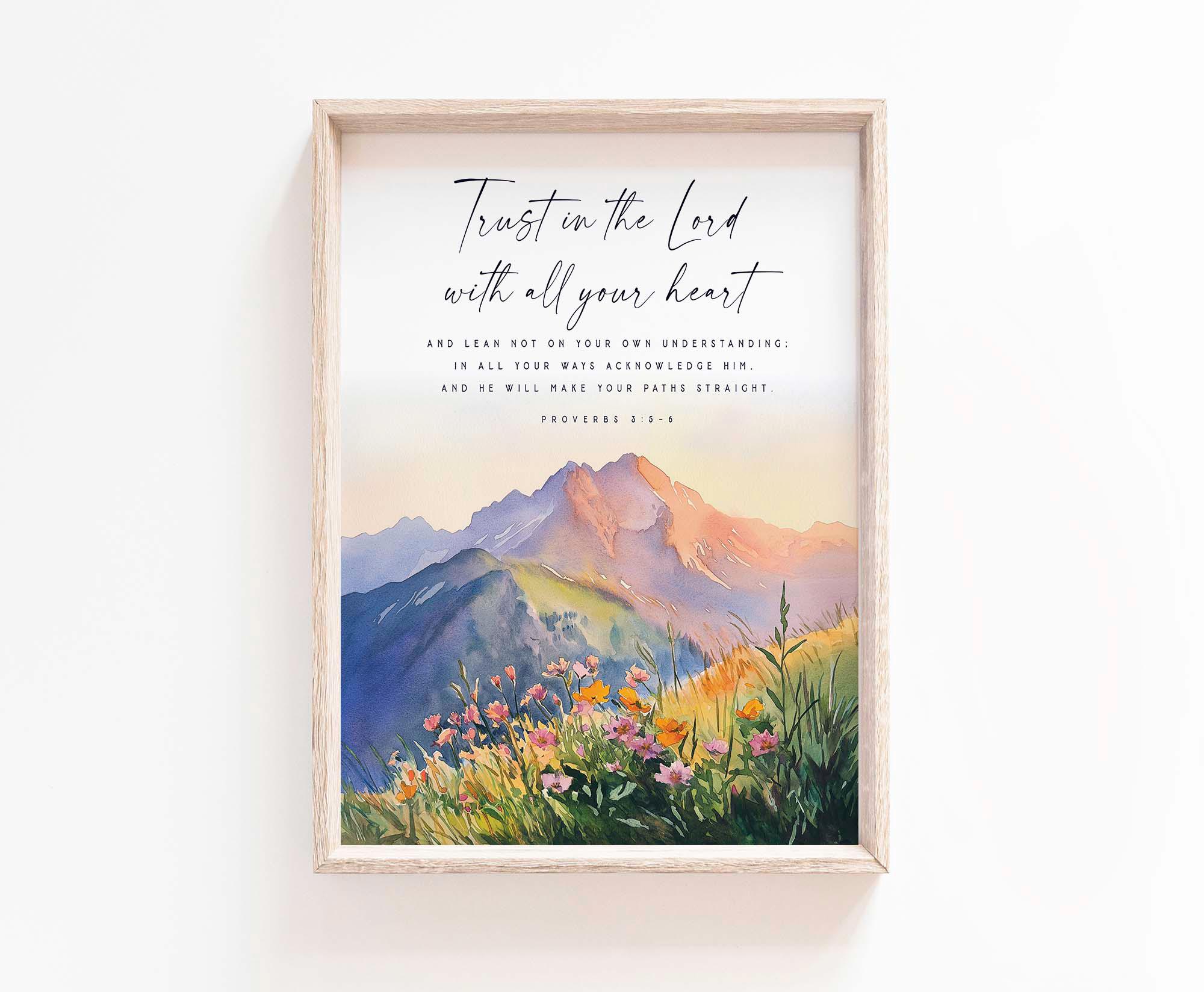 Proverbs 3:5 Trust in the Lord With All Your Heart Watercolor Bible ...