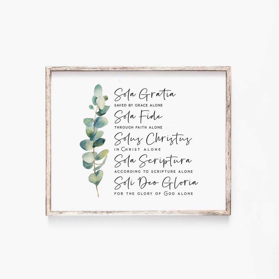 The 5 Solas Print Five Solas Print Reformed Theology Print Reformation ...