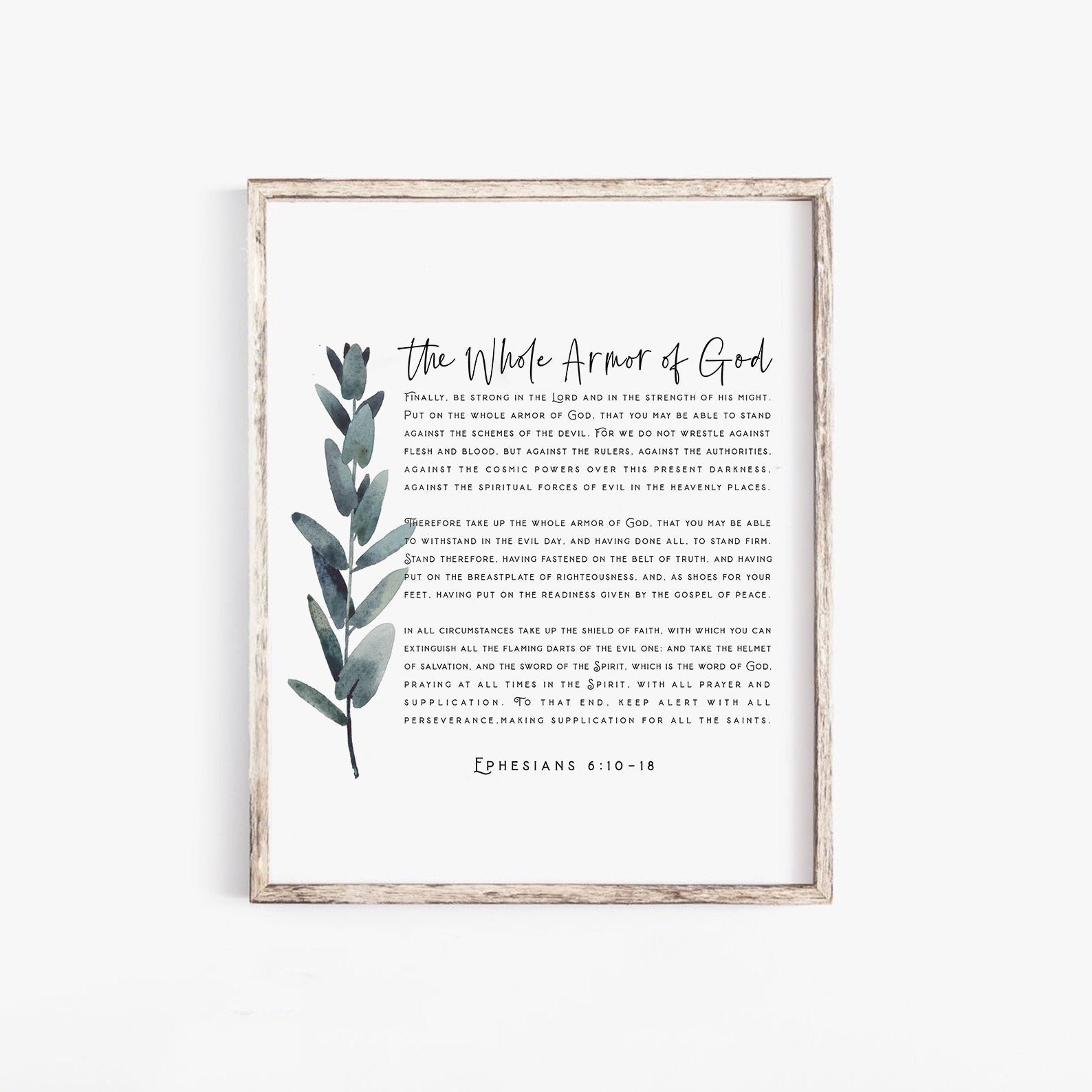 Armor of God Ephesians 610 18 ESV Bible Verse Wall Art Print Etsy