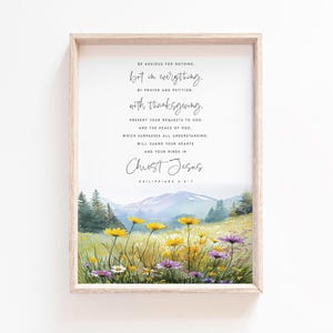 Philippians 4:6-7 Be Anxious for nothing, Do not be anxious Scripture Verse Bible Verse wall art Baptism gift Nursery Christian wall decor