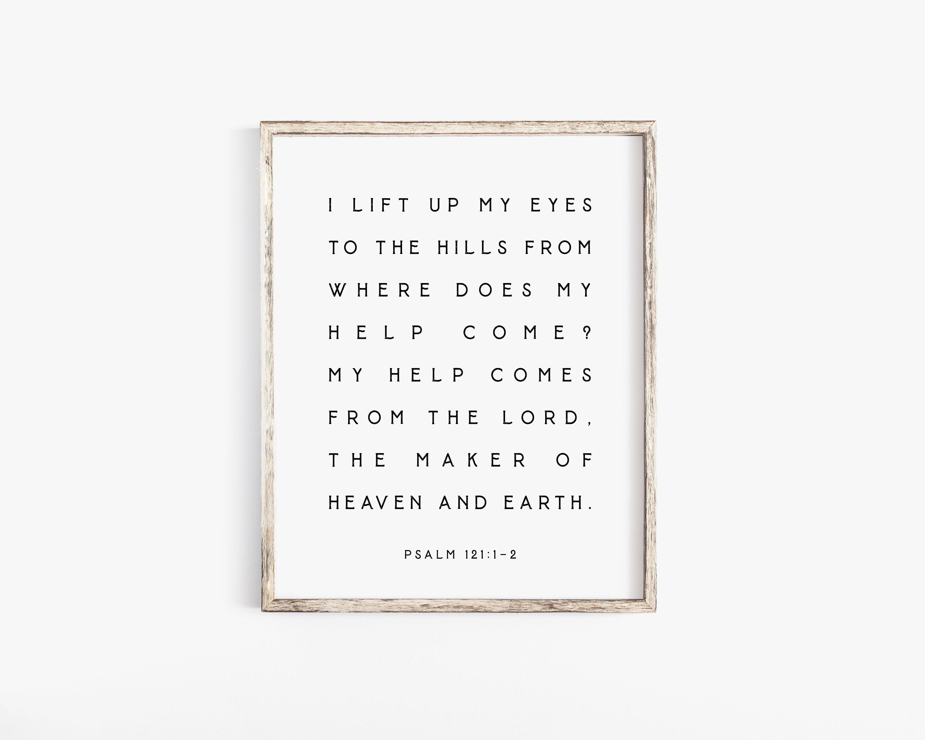 Psalm 121 Bible Verse Wall Art Baptism Gift Scripture Wall Art Mountain ...